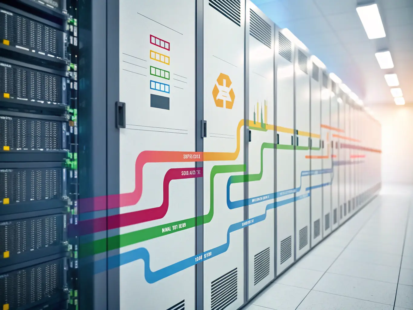 A visual representation of an API interface, showing data flowing seamlessly between different applications and systems. The image should convey the idea of easy integration and real-time data access.