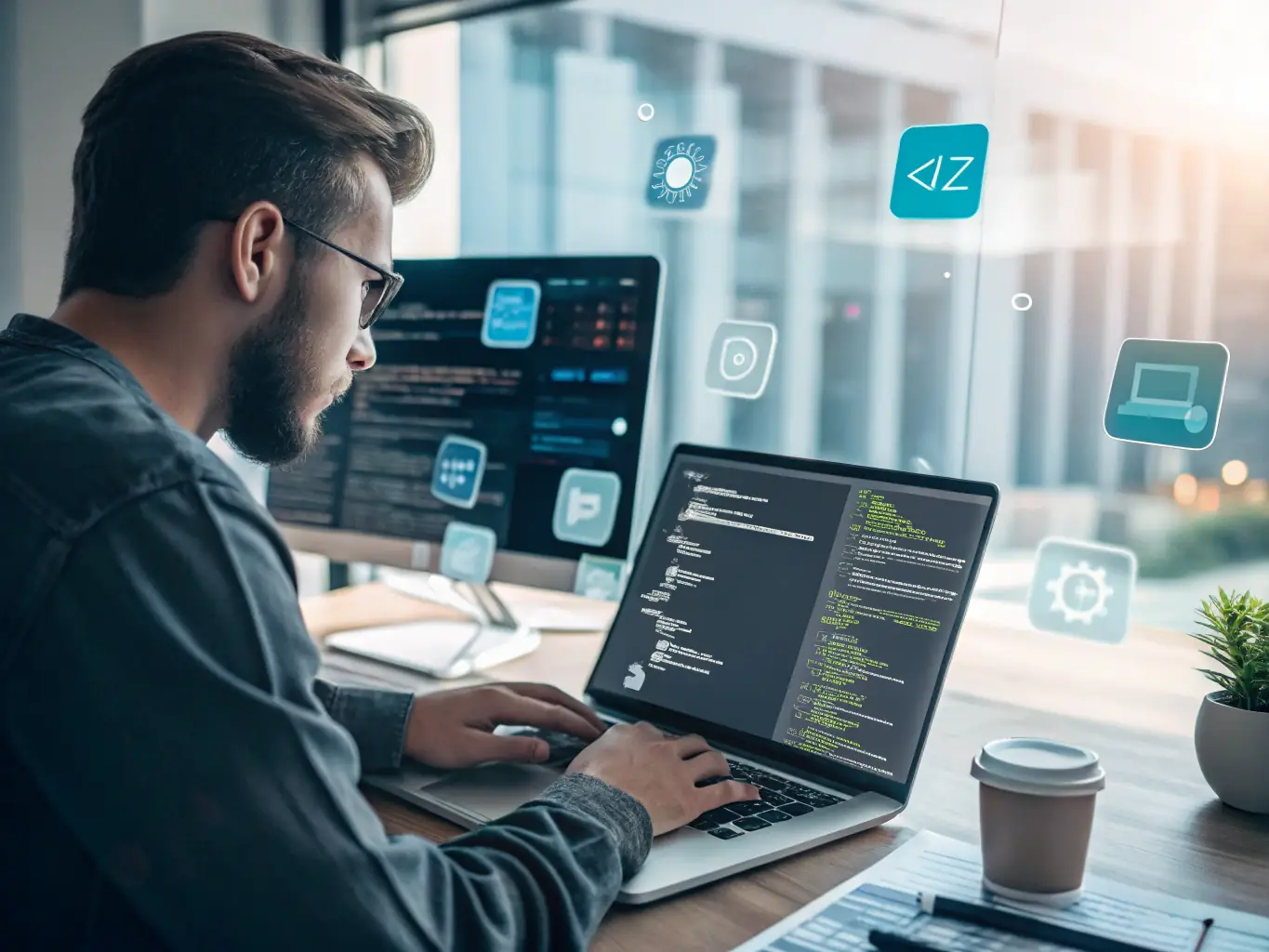 An image of a developer integrating API endpoints into a software application with code and API documentation visible, showcasing the ease of integration and flexibility of Zylixone's robust scraper APIs.